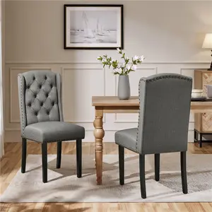 Upholstered Dining Chair (Set of 2) Light Grey