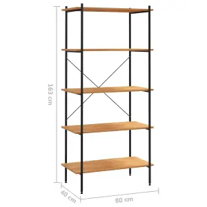 Berkfield 5-Tier Shelving Unit Black and Oak 80x40x163 cm