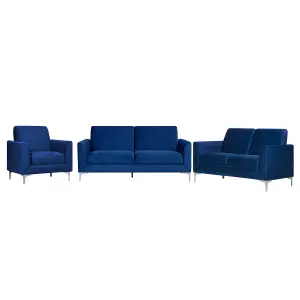 Velvet Living Room Set Navy Blue FENES