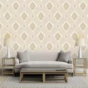 Rasch Ravella Damask Gold Wallpaper