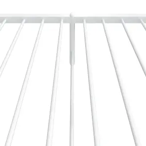 Berkfield Metal Bed Frame with Headboard and Footboard White 90x190 cm 3FT Single