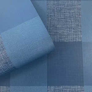 Muriva Blue Check Fabric effect Patterned Wallpaper