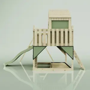 PolarPlay Kids Climbing Tower & Playhouse with Swing and Slide - Swing Eerika Sage