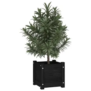 Berkfield Garden Planter Black 31x31x31 cm Solid Pinewood