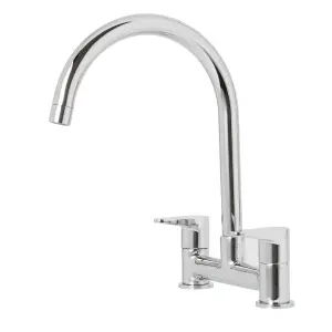 Cooke & Lewis Gordale Chrome effect Kitchen Bridge mixer Tap