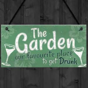 Red Ocean Funny The Garden Sign Hanging Plaque Shed SummerHouse Novelty Friendship Gift Decor