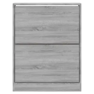 Berkfield Shoe Cabinet Grey Sonoma 63x24x81 cm Engineered Wood