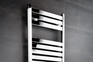 Rinse Flat Panel Chrome Towel Radiator Bathroom Heated Towel Rail 1800x500mm