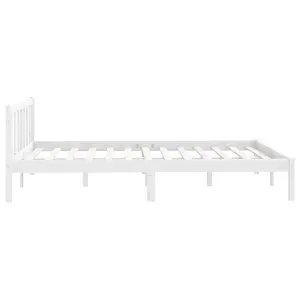 vidaXL Bed Frame White Solid Pinewood 160x200 cm