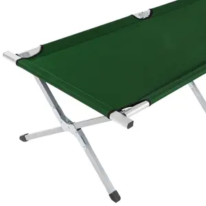 4 camping beds made of aluminium - green