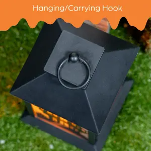 Global Gizmos LED Light Halloween Decoration / Flickering Candle Lantern Effect / 6 Hour Timer / Hanging Hook