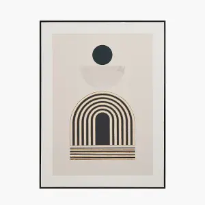 Art Deco Print with Linear Gold Detail and Black Frame