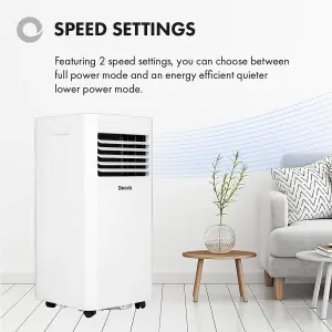 Devola Portable Air Conditioner 9000 BTU Energy Efficient Dehumidifier Function, Remote Control, Timer, Sleep Mode, White