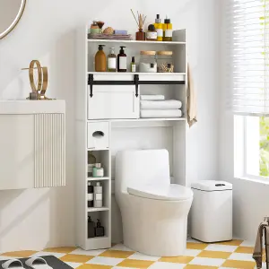 COSTWAY Over The Toilet Storage Cabinet Bathroom Organizer Toilet Rack