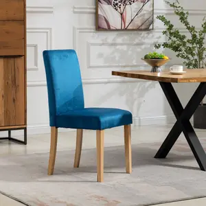 Maiolo Velvet Dining Chairs - Set of 2 - Blue