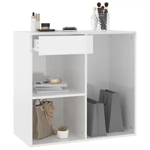 Berkfield Cosmetic Cabinet High Gloss White 80x40x75 cm Engineered Wood