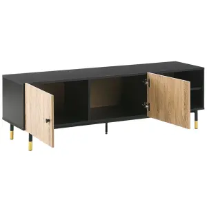 Beliani Retro TV Stand Black ABILEN