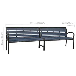 Berkfield Twin Garden Bench 251 cm Steel and WPC Black