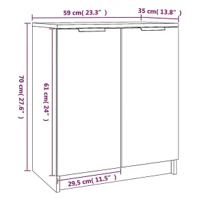 Berkfield Shoe Cabinet Grey Sonoma 59x35x70 cm Engineered Wood