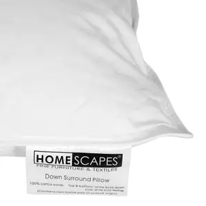 Homescapes White Duck Down Surround Pillow