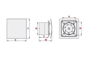 Bathroom Extractor Fan 100mm with Timer Humidity Sensor