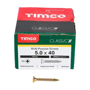 TIMCO Classic Multi-Purpose Countersunk Gold Woodscrews - 5.0 x 40 (200pcs)