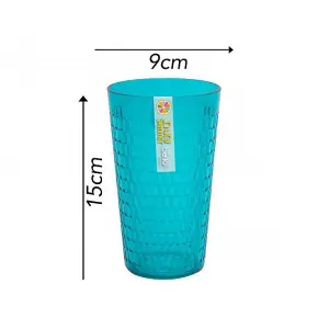 9pc Outdoor Drinks Set Picnic Plastic Wine Glasses Cups Jug Tumblers Pitcher Reusable Drinking Indoor Summer Party Honeycomb Teal