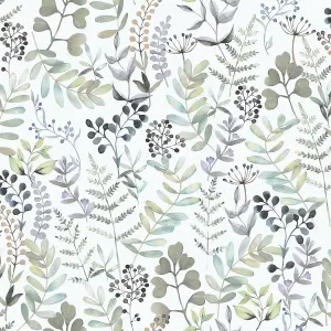 Ugepa Botanical Leaf Wallpaper Floral Garden Sage Green Paste The Wall Vinyl