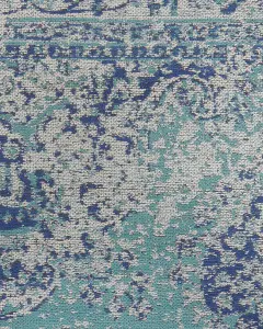 Cotton Area Rug 140 x 200 cm Blue ALMUS