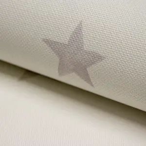 Grandeco Moon & Stars Nursery Textured Wallpaper Natural Grey