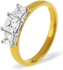 Lauren 18K Gold 3 Stone Diamond Ring 0.25Ct H/Si