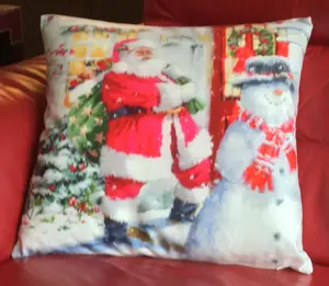 Santa & House 18" Christmas Cushion