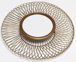 Juliet Round Accent Mirror,Sunburst Design,Gold