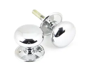 From The Anvil Polished Chrome Mushroom Mortice/Rim Knob Set