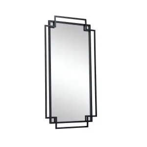 Melody Maison Black Matt Wall Mirror 94cm x 48cm