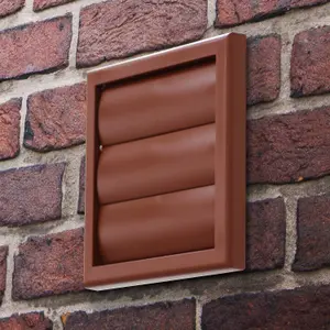 Blauberg Plastic Gravity Shutter Grille with Round Read Spigot - 100mm - Terracotta