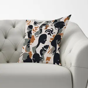 Abstract Grey Brown Silhouette Cushions 60cm x 60cm