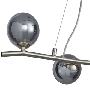 Inlight Fortuna pendant Satin Nickel effect 5 Lamp LED Pendant ceiling light, (Dia)800mm