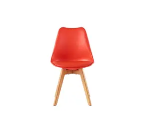 Single Dining Chair with Solid Wooden Legs and Seat Cushion Pad - Eva by MCC