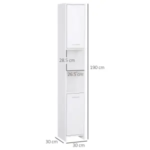 HOMCOM Storage Cabinet For Bathroom Bedroom Freestanding w/Door Cupboard&Shelves