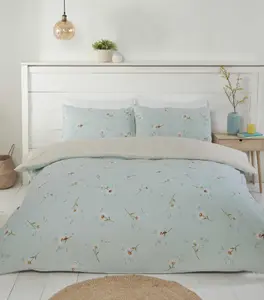 Rapport Daisy Duck Egg Duvet Cover Set Flower Themed King Bedding Set