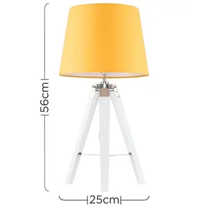 Hawarth Clipper 56cm Tripod Table Lamp White / Beige / No