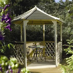 Premier Pressure Treated Hexagonal Gazebo (3m x 2.6m x 2.7m)