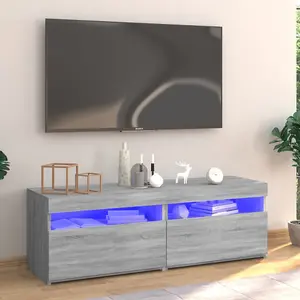 Berkfield TV Cabinet with LED Lights Grey Sonoma 120x35x40 cm