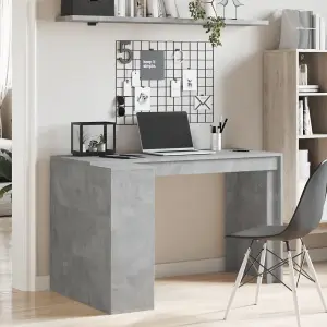 Berkfield Office Desk Concrete Grey 123.5x73.5x75 cm Engineered Wood