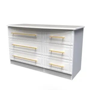 Norfolk 6 Drawer Dresser Unit in White Ash (Ready Assembled)