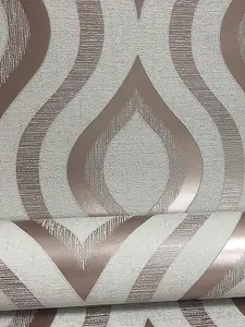 Quartz Geometric Wallpaper Rose Gold Fine Decor FD42206