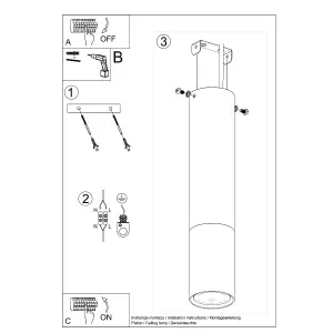 Loopez Steel Black/Copper Light Classic Ceiling Light