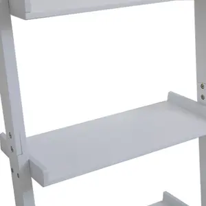 Ira 5-Tier Ladder Shelf Bookcase Unit White