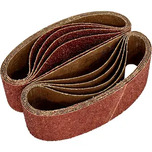 Premium 10 Pack Sanding Belts - 75mm x 533mm - 40 Grit Aluminium Oxide